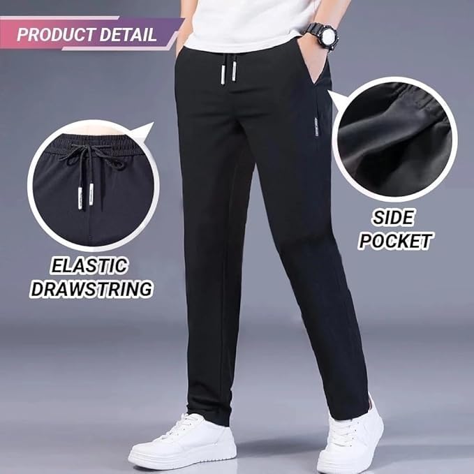 NOT9 Men's Lycra Solid Jogger Pants – Combo Pack of 2